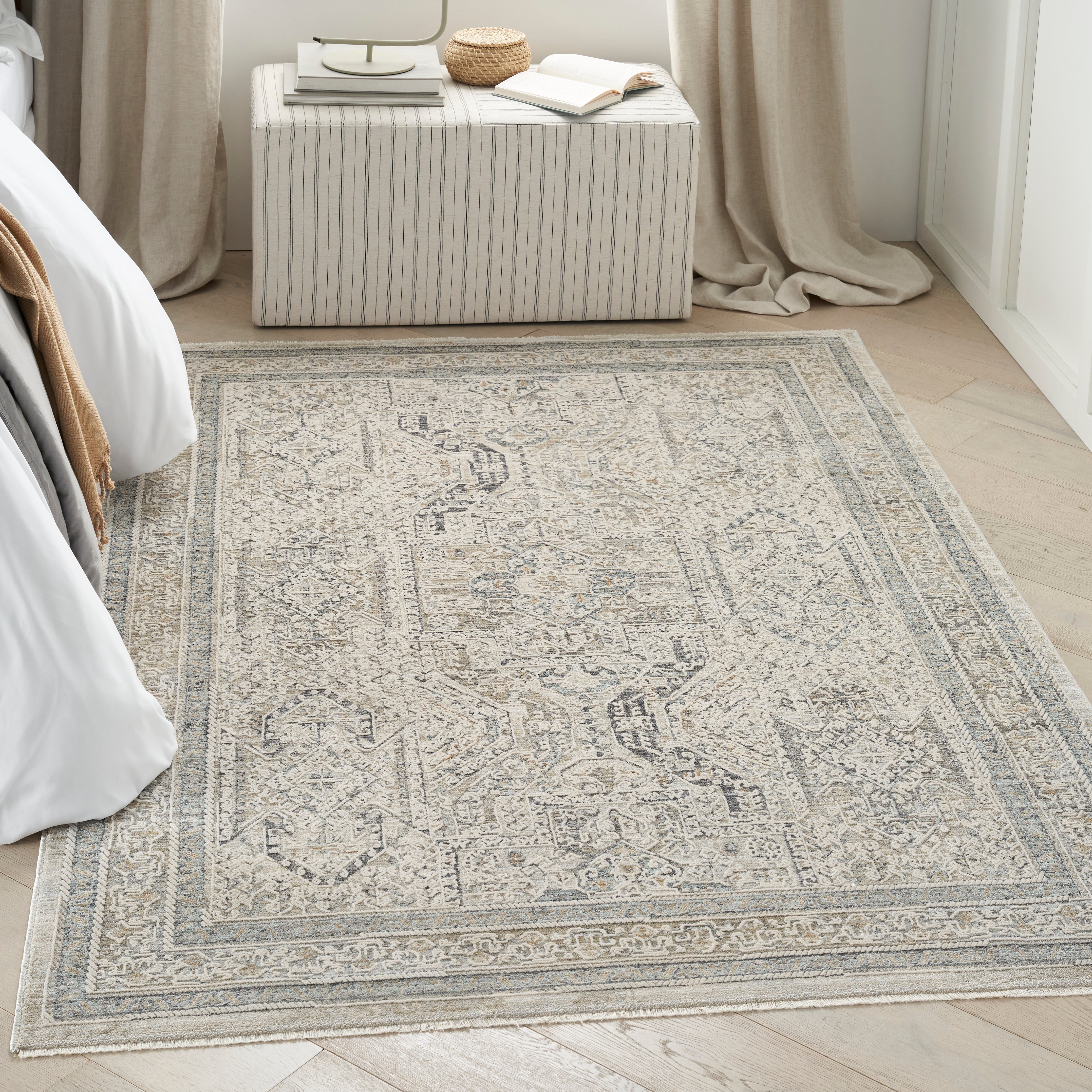 Nourison Lynx LNX01 Ivory Grey Blue Rug